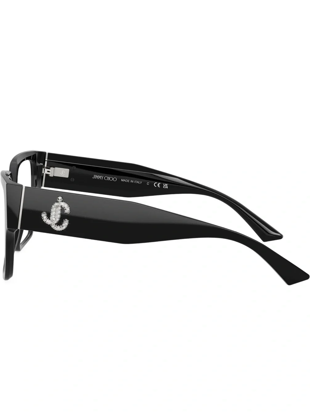 New Jimmy Choo JC3032B 5000 Black Statement Square Eyeglasses Authentic